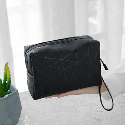 Streetwear Lingge Pu Leather Square Makeup Bags