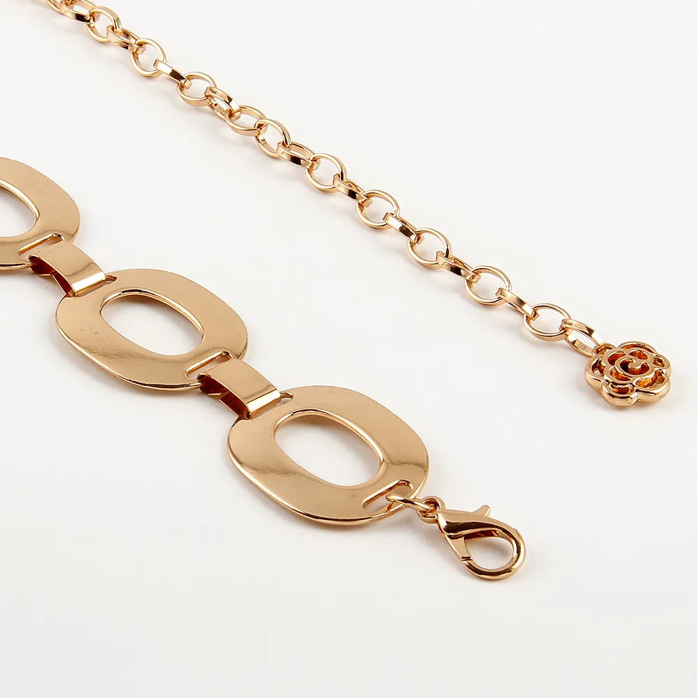 Streetwear Oval Metal Women'S Chain Belts