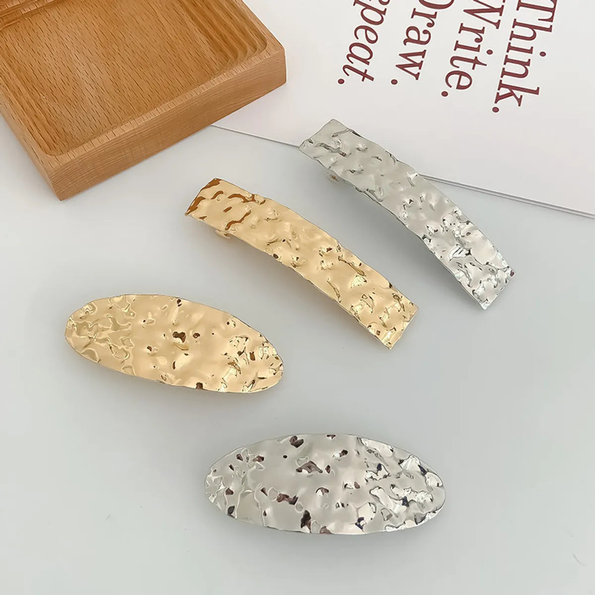 Women'S Streetwear Oval Rectangle Alloy Handmade Hair Clip