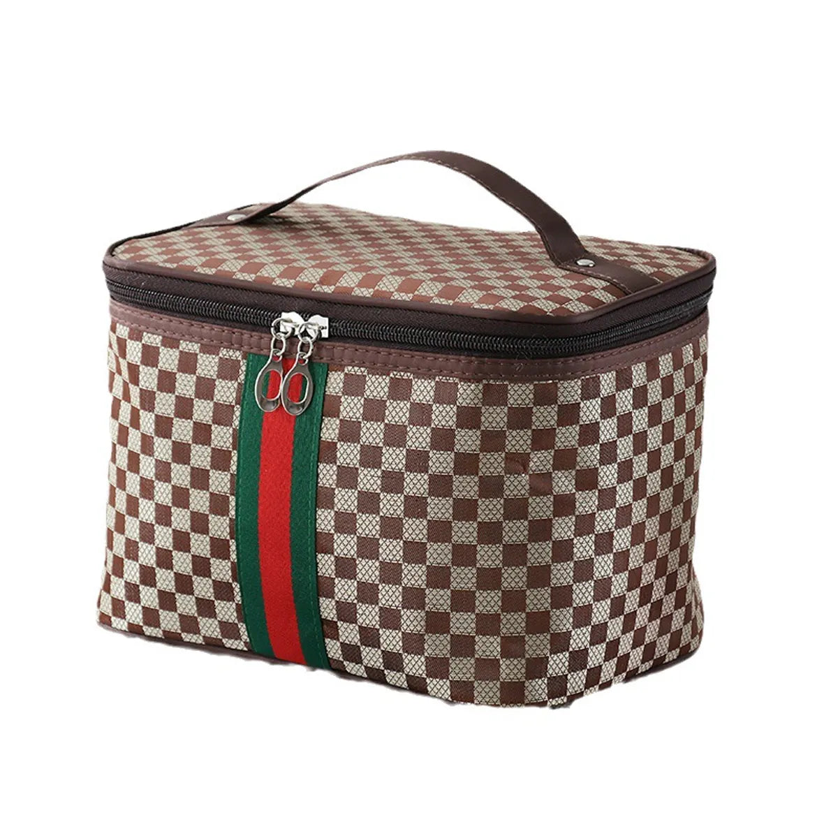 Streetwear Plaid Polyester Square Makeup Bags