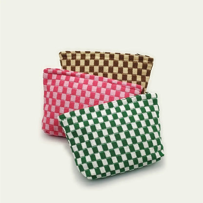 Streetwear Plaid Polyester Square Makeup Bags