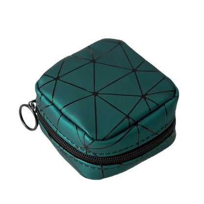 Streetwear Plaid Pu Leather Square Makeup Bags