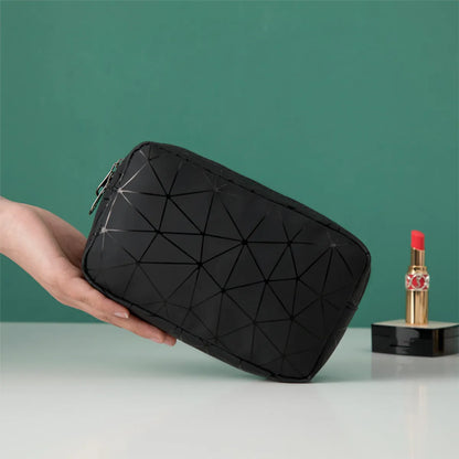 Streetwear Plaid Pu Leather Square Makeup Bags