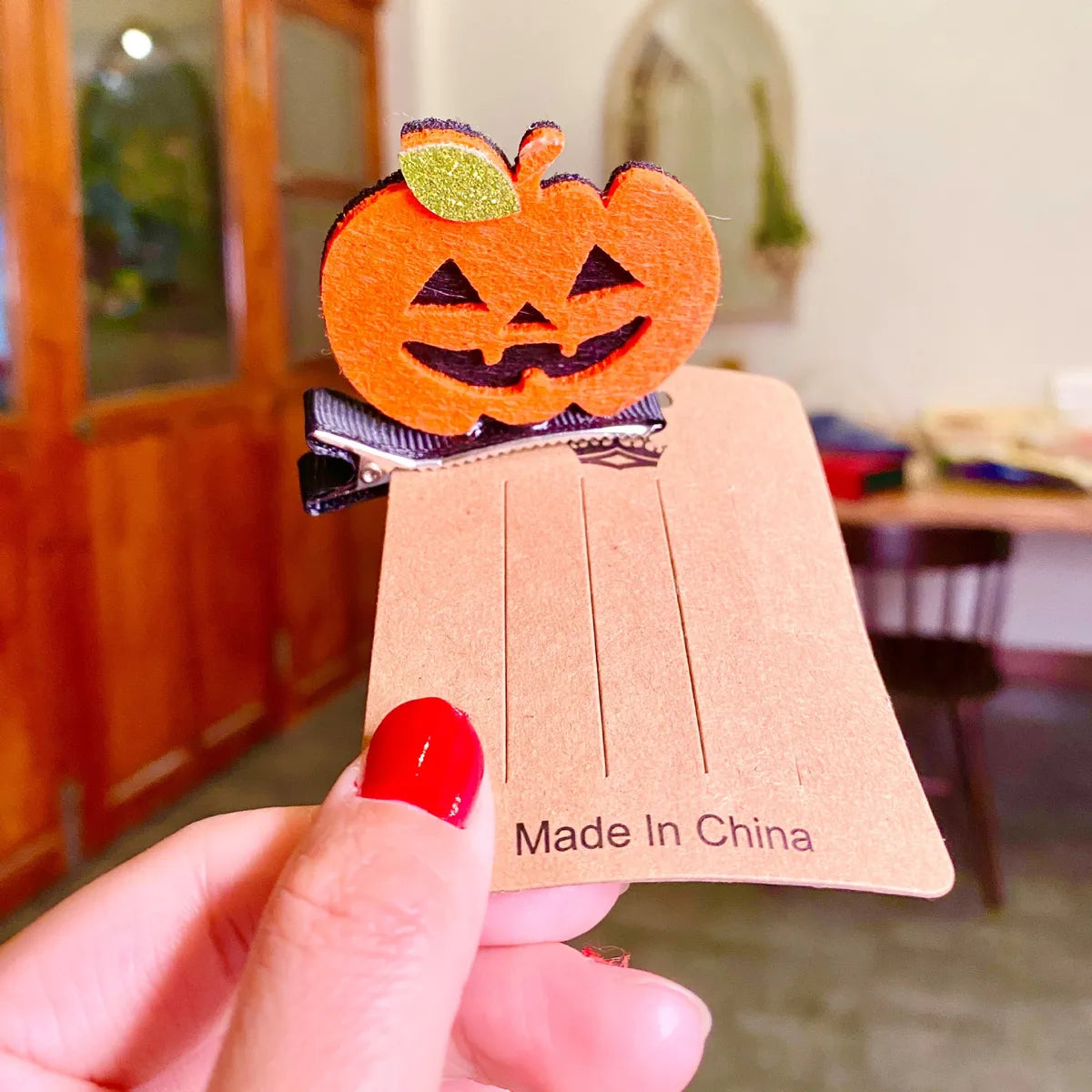 Streetwear Pumpkin Cat Cloth Hair Clip