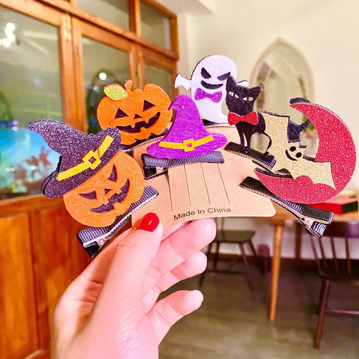 Streetwear Pumpkin Cat Cloth Hair Clip