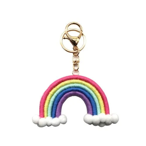 Streetwear Rainbow Cotton Women'S Bag Pendant Keychain