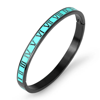 Streetwear Roman Numeral Stainless Steel Bangle In Bulk