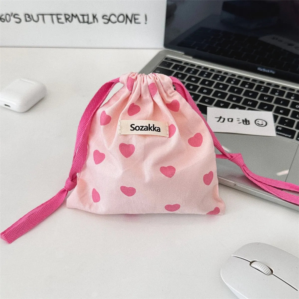 Streetwear Smile Face Solid Color Flower Polyester Square Makeup Bags