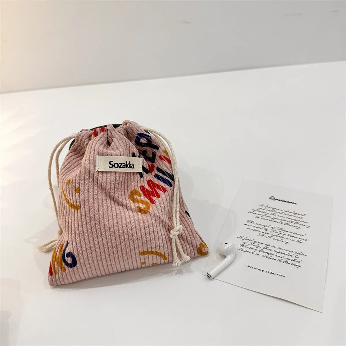 Streetwear Smile Face Solid Color Flower Polyester Square Makeup Bags