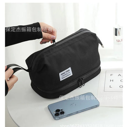 Streetwear Solid Color Nylon Square Makeup Bags