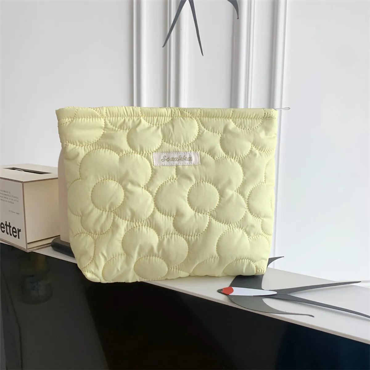 Streetwear Solid Color Polyester Square Makeup Bags