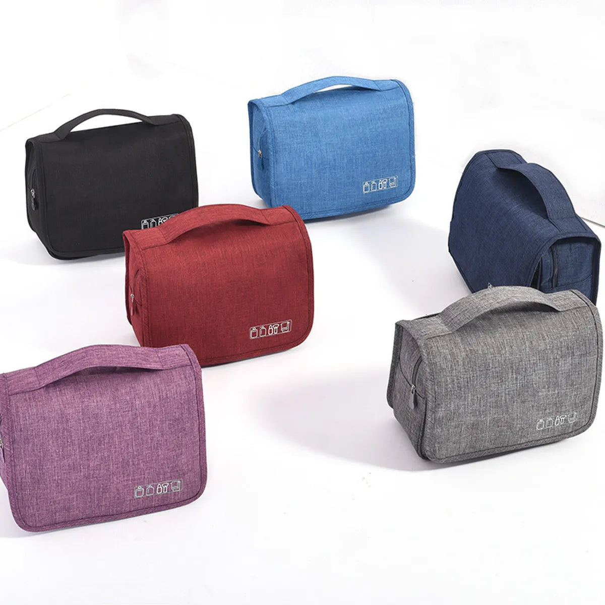 Streetwear Solid Color Polyester Square Makeup Bags