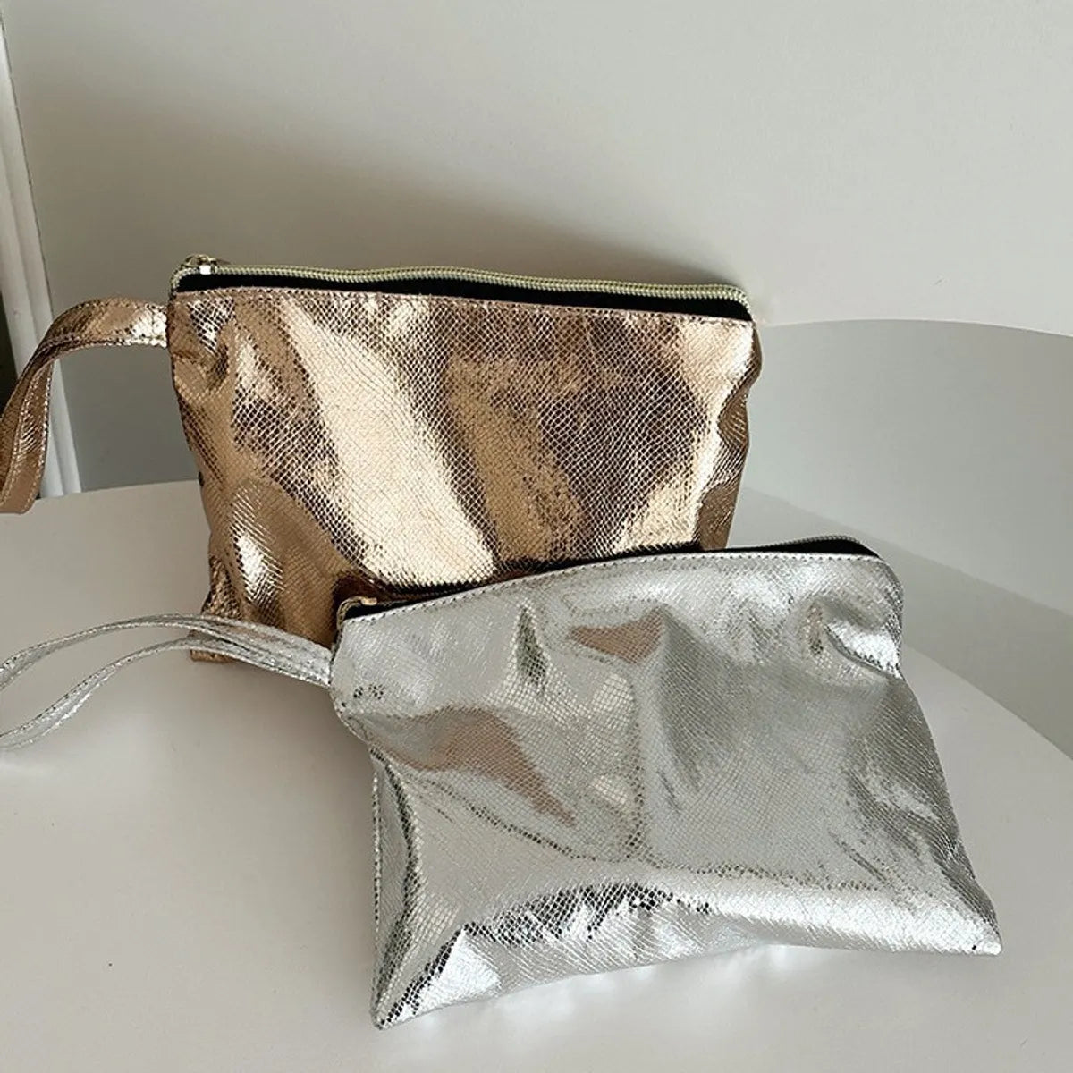 Streetwear Solid Color Polyester Square Makeup Bags