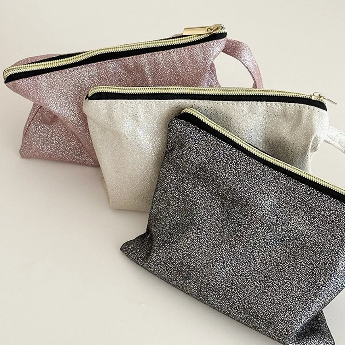 Streetwear Solid Color Polyester Square Makeup Bags