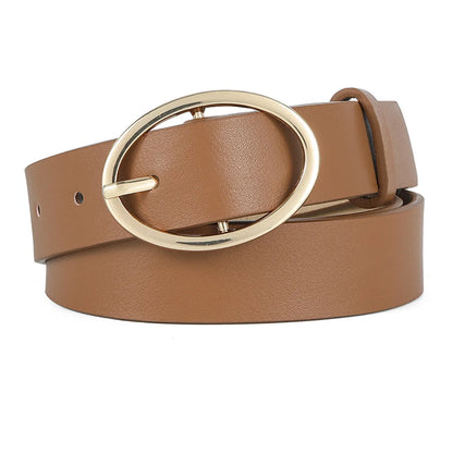 Streetwear Solid Color Pu Leather Alloy Women'S Leather Belts