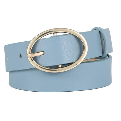 Streetwear Solid Color Pu Leather Alloy Women'S Leather Belts