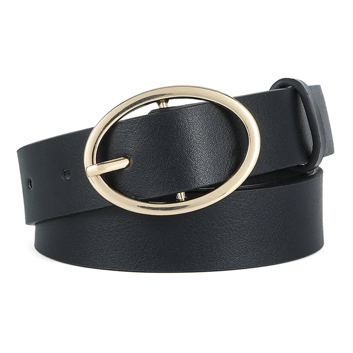 Streetwear Solid Color Pu Leather Alloy Women'S Leather Belts