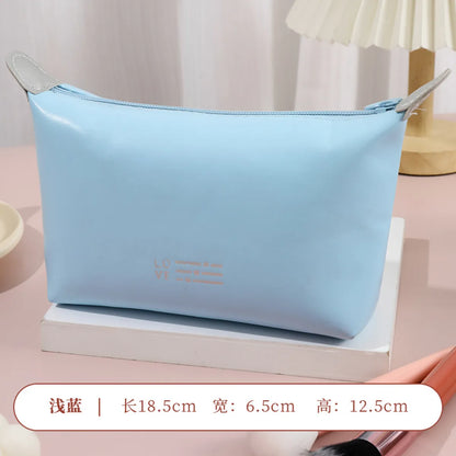 Streetwear Solid Color Pu Leather Square Makeup Bags