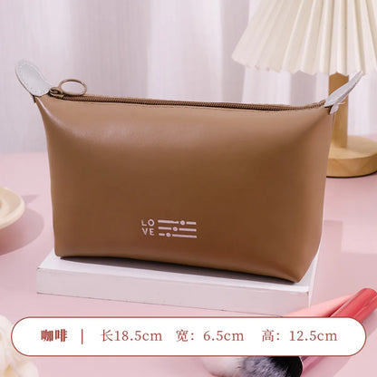 Streetwear Solid Color Pu Leather Square Makeup Bags