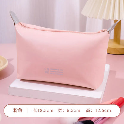 Streetwear Solid Color Pu Leather Square Makeup Bags