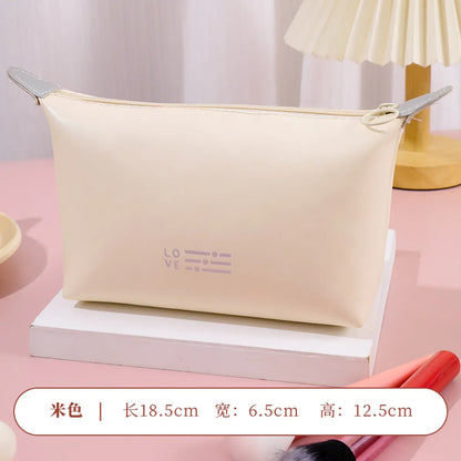 Streetwear Solid Color Pu Leather Square Makeup Bags