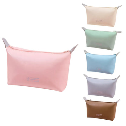 Streetwear Solid Color Pu Leather Square Makeup Bags