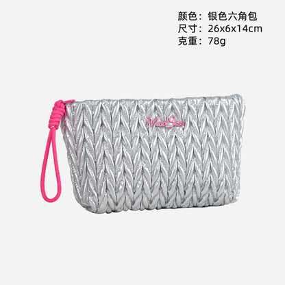 Streetwear Solid Color Pu Leather Square Makeup Bags