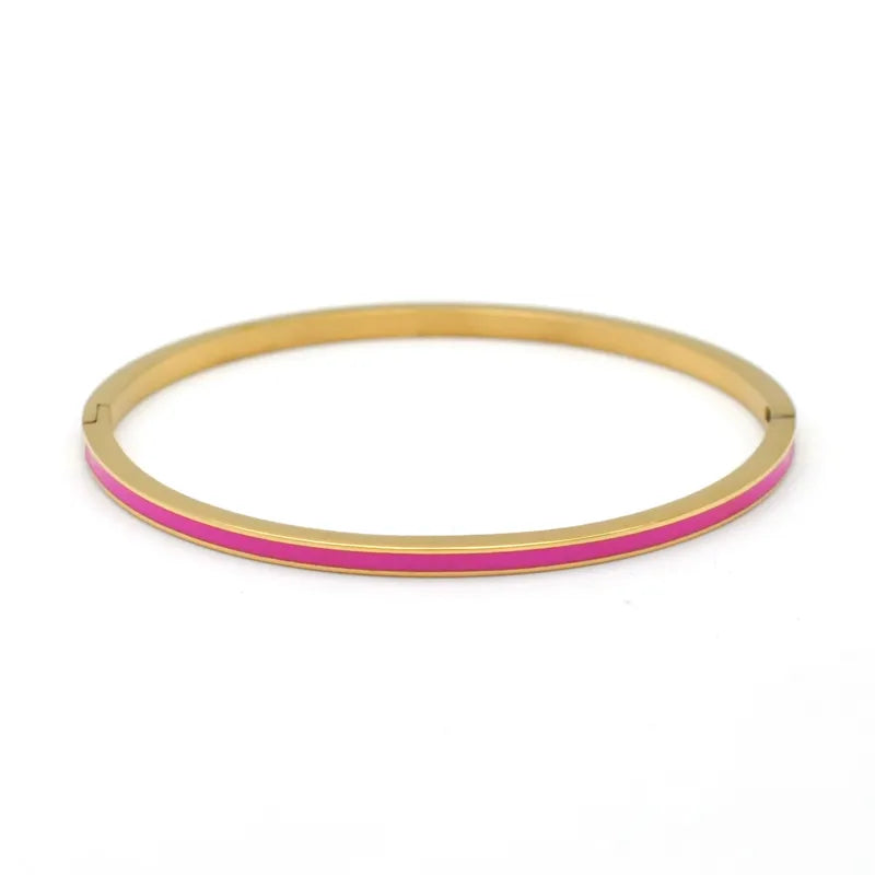 Streetwear Solid Color Stainless Steel Bangle In Bulk