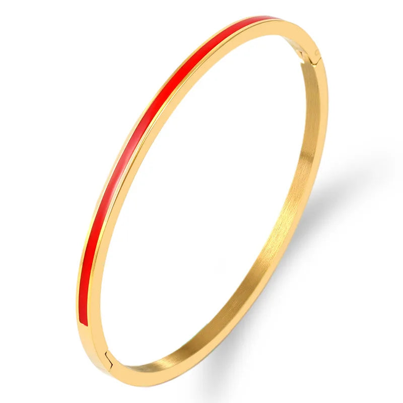 Streetwear Solid Color Stainless Steel Bangle In Bulk