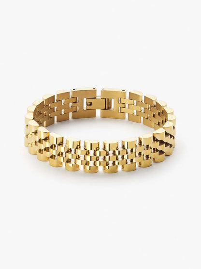 Streetwear Solid Color Titanium Steel Gold Plated Bracelets In Bulk