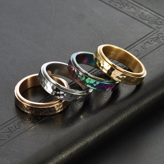 Streetwear Solid Color Titanium Steel Plating Rings