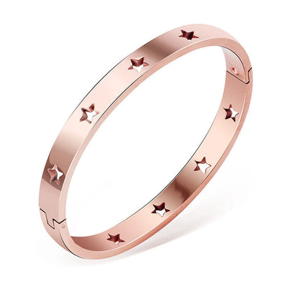 Streetwear Star Titanium Steel Plating Bangle