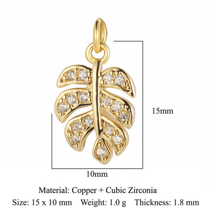 1 Piece Copper Zircon 18K Gold Plated Star Water Droplets