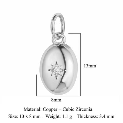 1 Piece Copper Zircon 18K Gold Plated Star Water Droplets