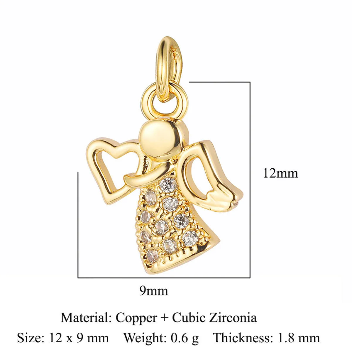 1 Piece Copper Zircon 18K Gold Plated Star Water Droplets