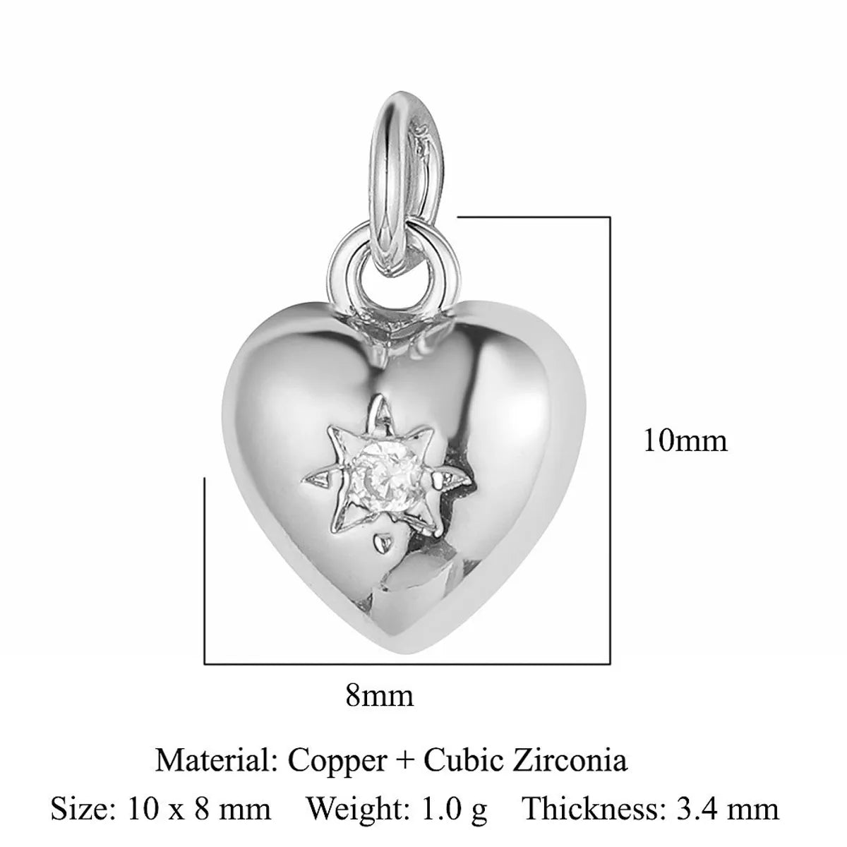 1 Piece Copper Zircon 18K Gold Plated Star Water Droplets