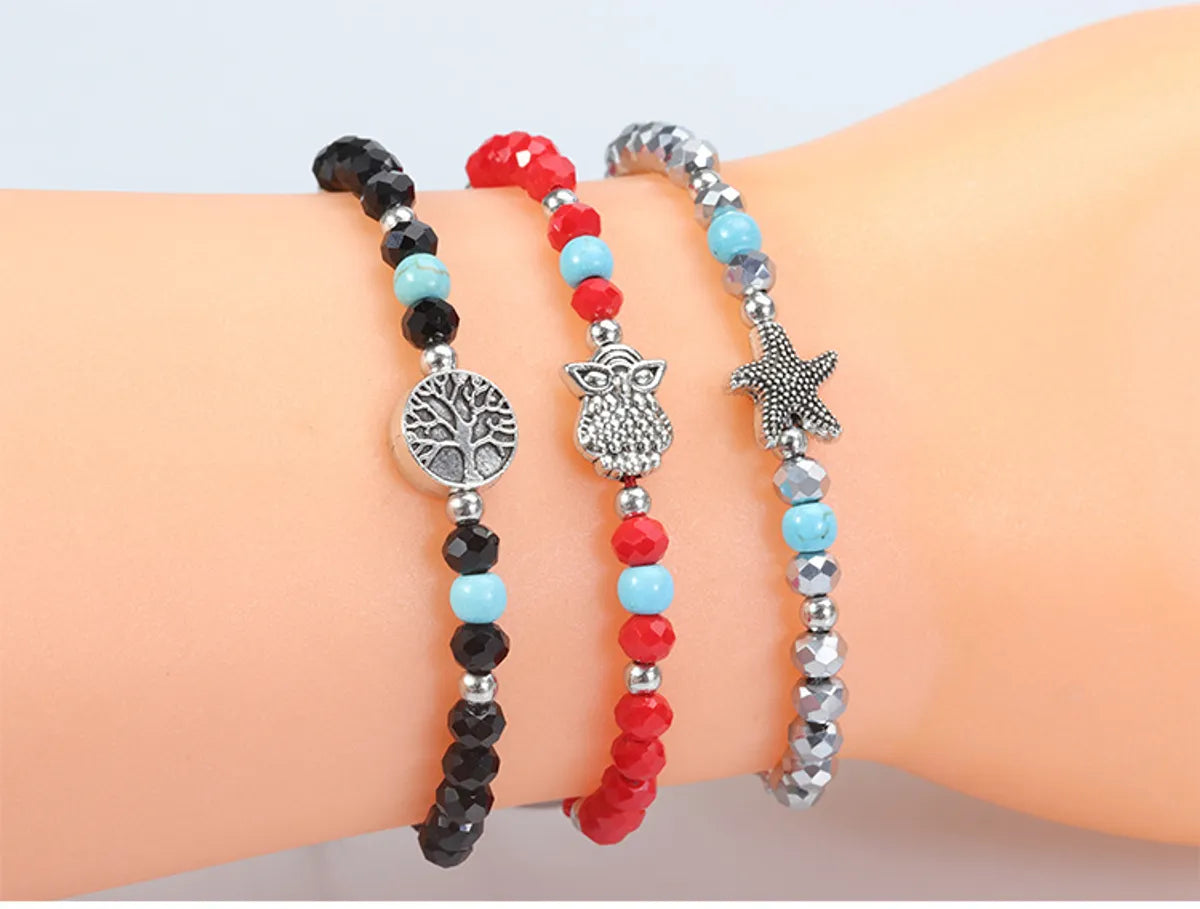 Streetwear Starfish Owl Alloy Rope Unisex Bracelets