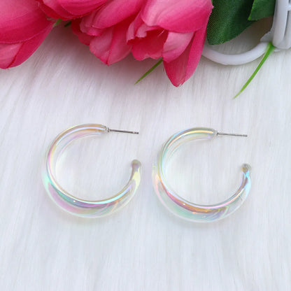 Streetwear Transparent Arylic Plating Women'S Ear Studs