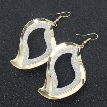 Style Earrings Geometric Hollow Frosted Earrings Simple Fashion Wild Earrings Wholesale Nihaojewelry