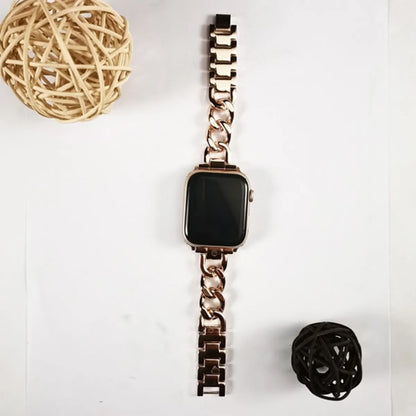 Suitable For  Iwatch1-8 Generation Denim Metallic Belt Strap Single Strand Chain Metal Wrist Strap   Strap