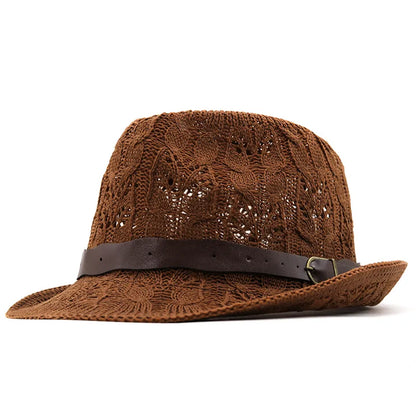 Summer Straw Hat Men'S And Women'S Hand-Woven Fedora Hat Beach Sun-Proof Hat Wholesale