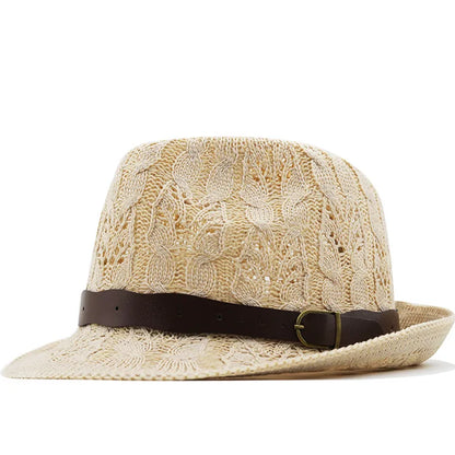 Summer Straw Hat Men'S And Women'S Hand-Woven Fedora Hat Beach Sun-Proof Hat Wholesale