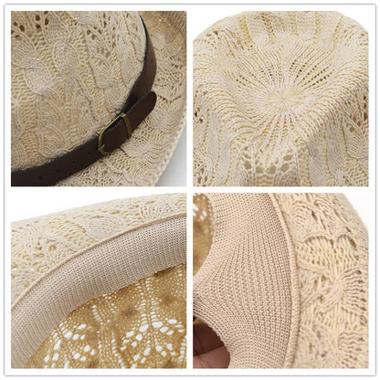 Summer Straw Hat Men'S And Women'S Hand-Woven Fedora Hat Beach Sun-Proof Hat Wholesale