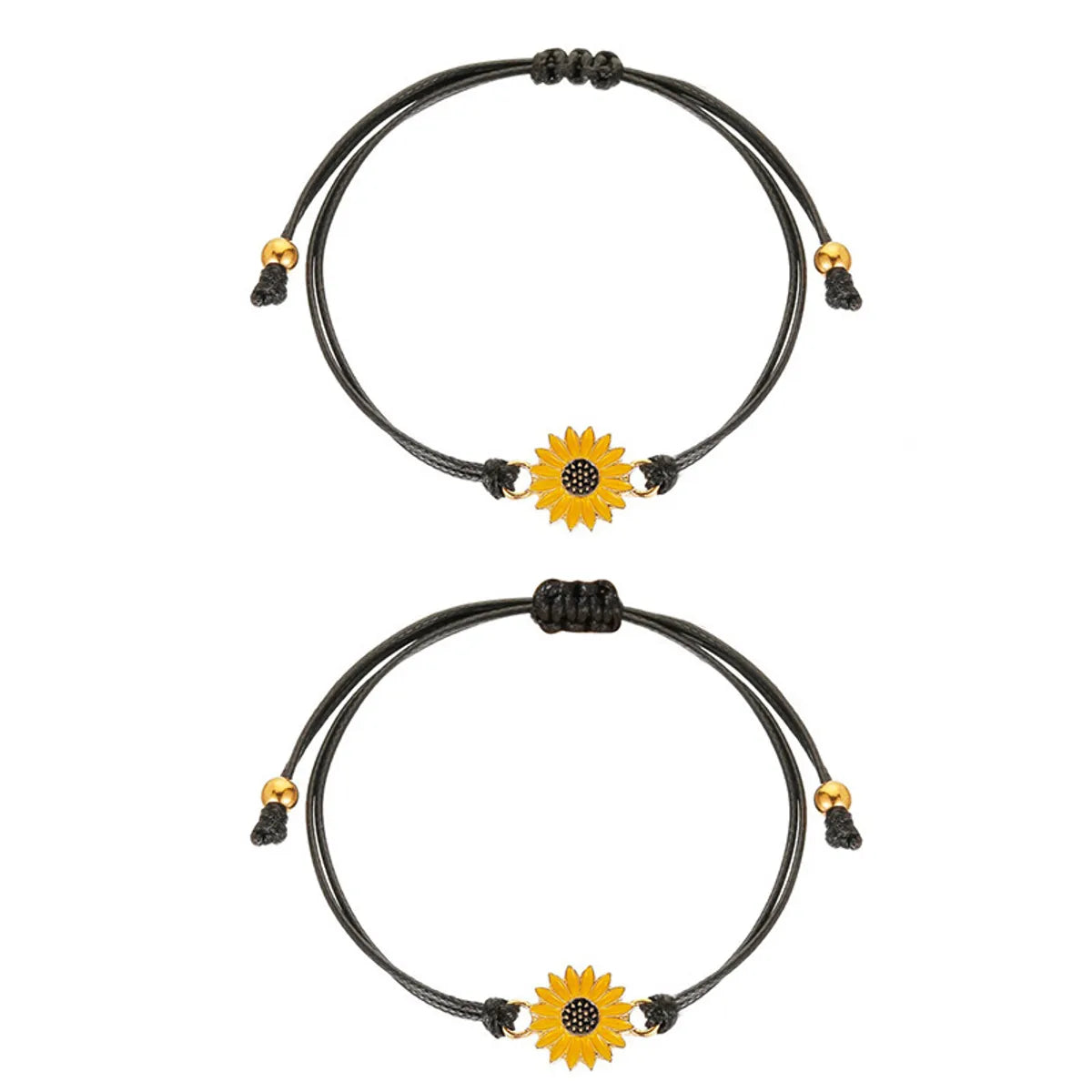 Sunflower Card Bracelet Creative Alloy Oil Drop Daisy Sunflower Woven Bracelet Female