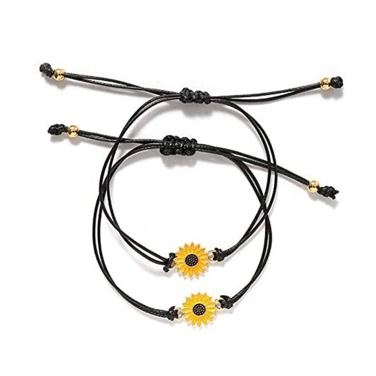 Sunflower Card Bracelet Creative Alloy Oil Drop Daisy Sunflower Woven Bracelet Female