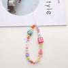 Sweet Animal Fruit Heart Shape Arylic Beaded Plating Bag Pendant Mobile Phone Chain Keychain