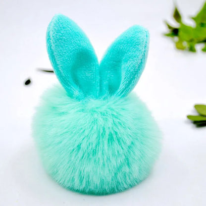 Sweet Artistic Bunny Ears Alloy Rex Rabbit Fur Women'S Keychain