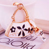 Sweet Bag Flower Zinc Alloy Plating Inlay Rhinestones Women'S Bag Pendant Keychain