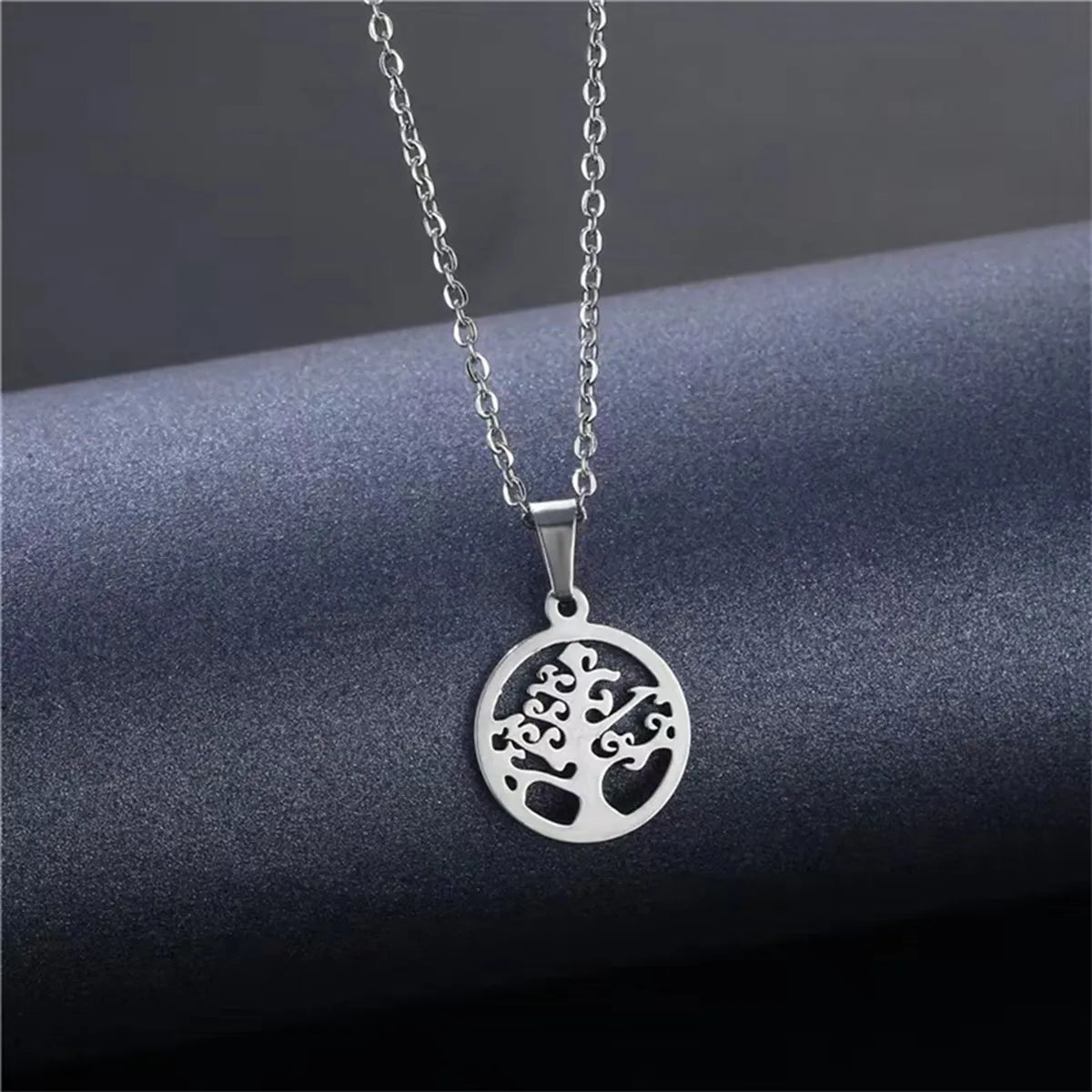 Stainless Steel Sweet Plating Bc1035 Lucky Tree Pendant Necklace