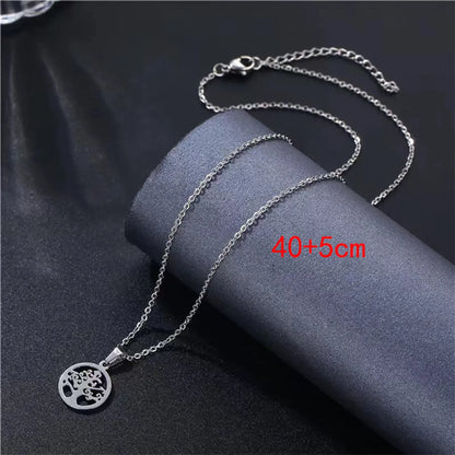 Stainless Steel Sweet Plating Bc1035 Lucky Tree Pendant Necklace